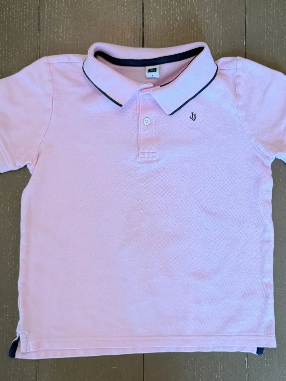 Janie and Jack Boys’ Preppy Short-Sleeve Pink Pique Polo Shirt • Size 6 (S)